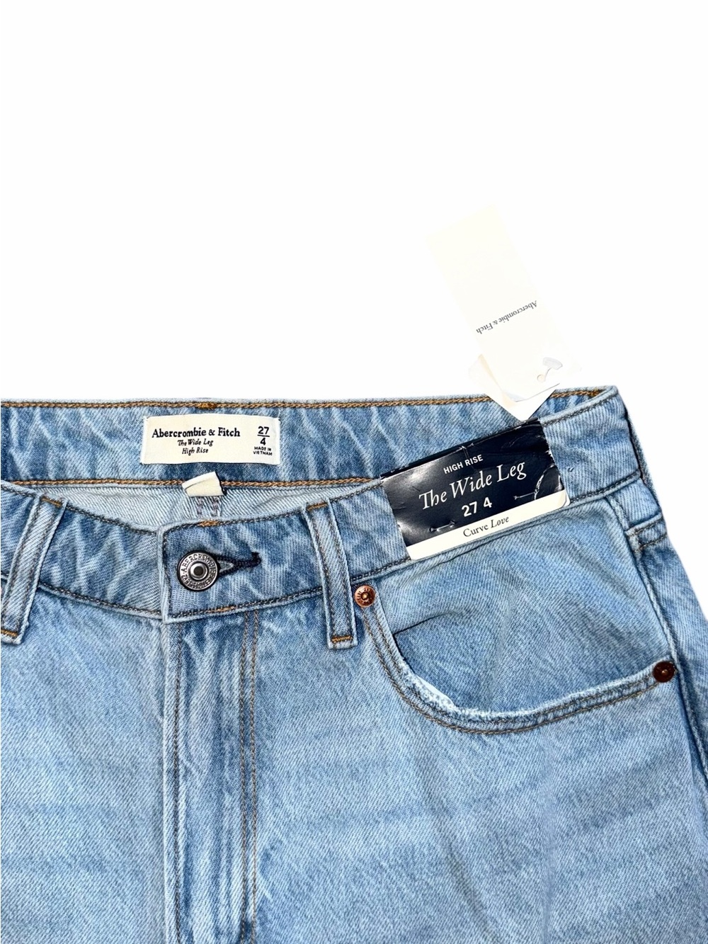 Abercrombie & Fitch NWT Curve Love The Wide-Leg High Rise Jeans Size 27 - Picture 2 of 4